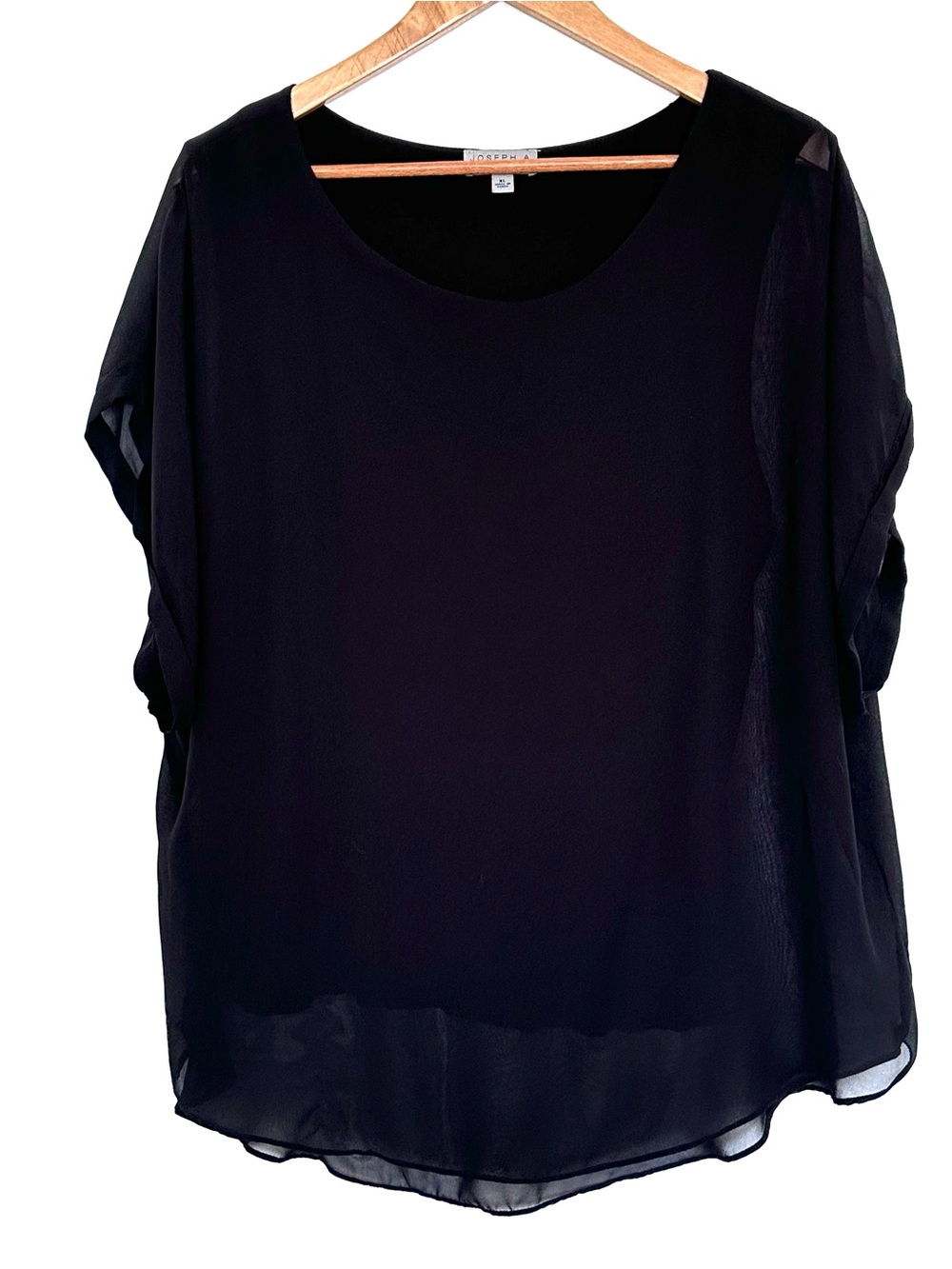 Joseph A Shirt Women’s XL Black Lightweight Pullover Blouse Top